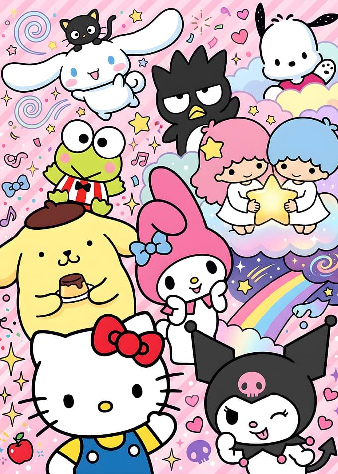 Sanrio Characters Group Illustration