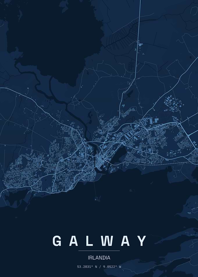 Galway City Map Print