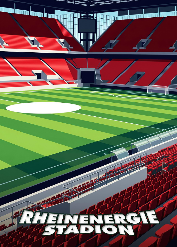RheinEnergieStadion Soccer Stadium Illustration