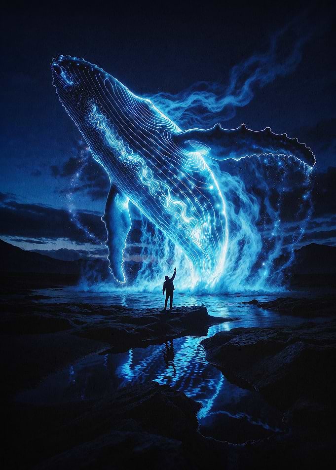 Cosmic Whale Fantasy Art Poster