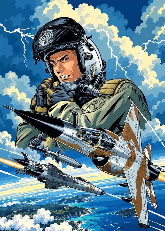 Fighter Pilot and Jet Aircraft Art