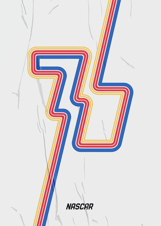 Minimalist NASCAR 76 Retro Graphic