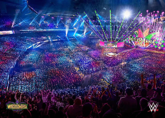 WrestleMania 34 Spectacle: Lights and Crowd