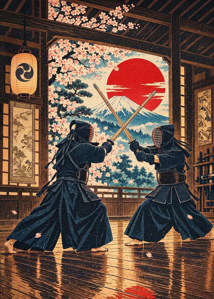 Kendo Samurai Japan Art Poster