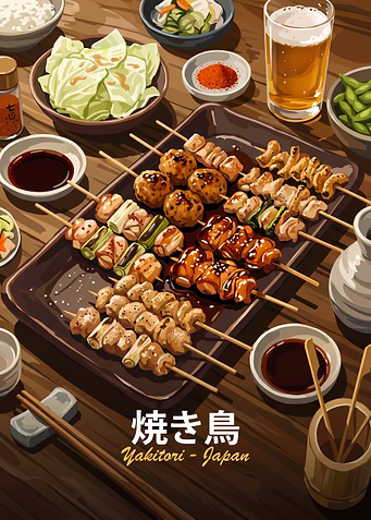 Traditional Japanese Yakitori Feast