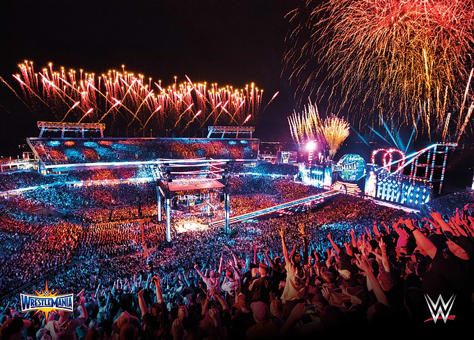 WrestleMania 33 Spectacle: Fireworks and Roaring Crowd
