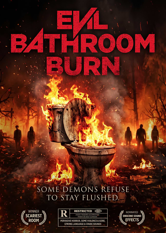 Evil Bathroom Burn Horror Movie Poster