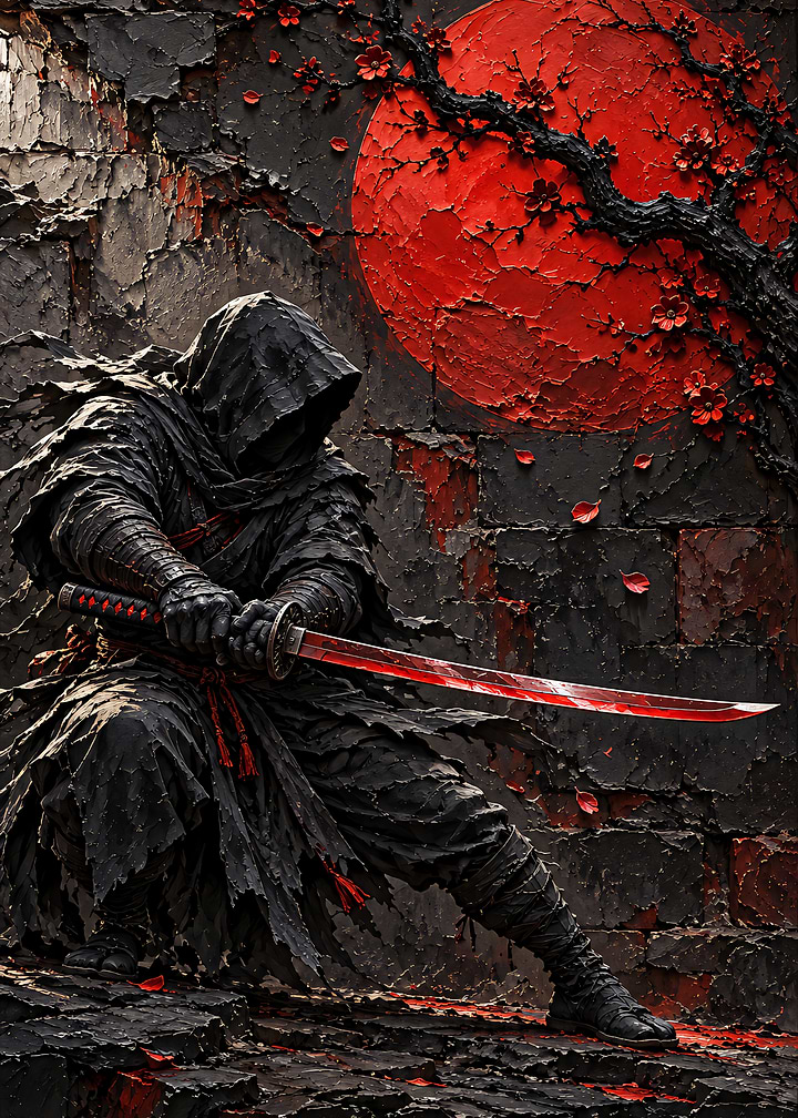 Dark Ninja with Red Katana