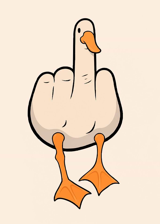 Funny Goose Giving Middle Finger