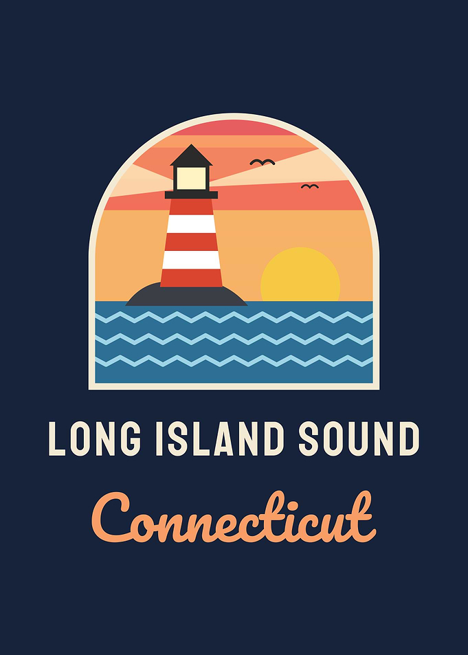 Long Island Sound Connecticut Lighthouse Retro