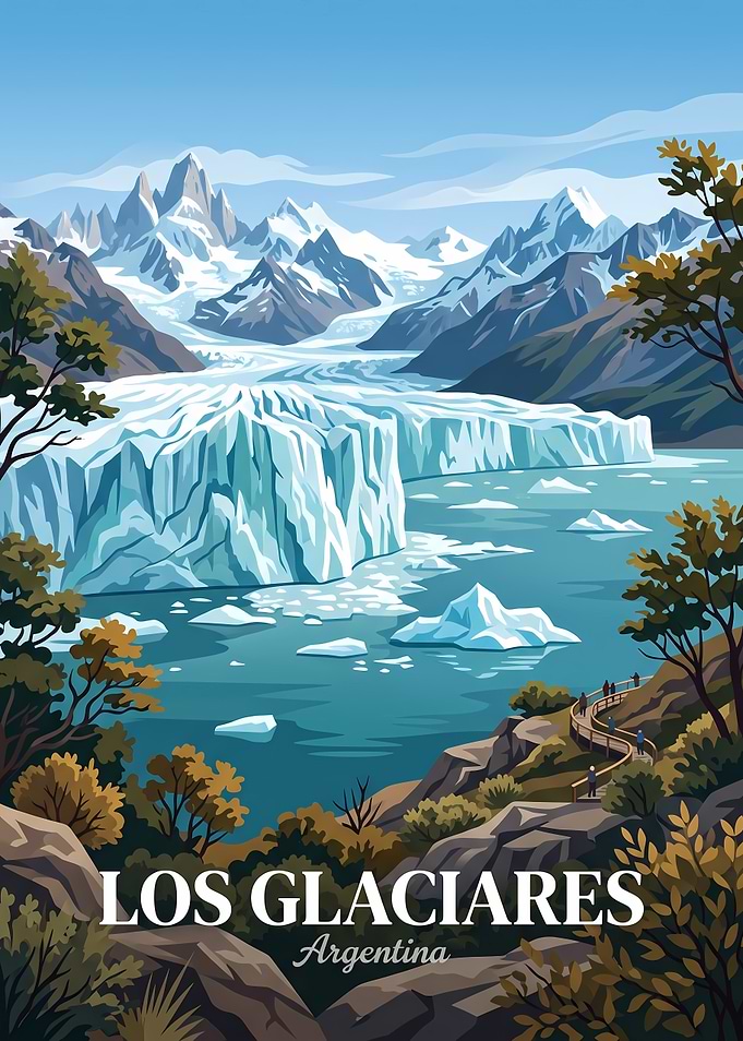 Los Glaciares National Park Travel Poster