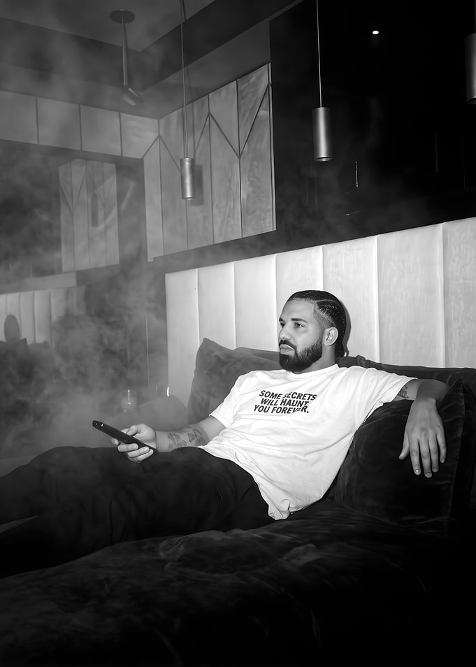Drake Relaxing in Bedroom