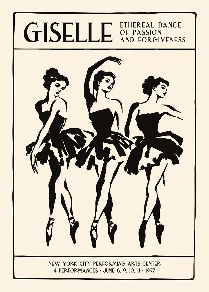 Giselle Ballet Performance Vintage Poster