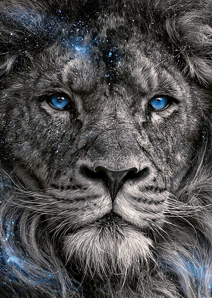 Cosmic Lion Portrait