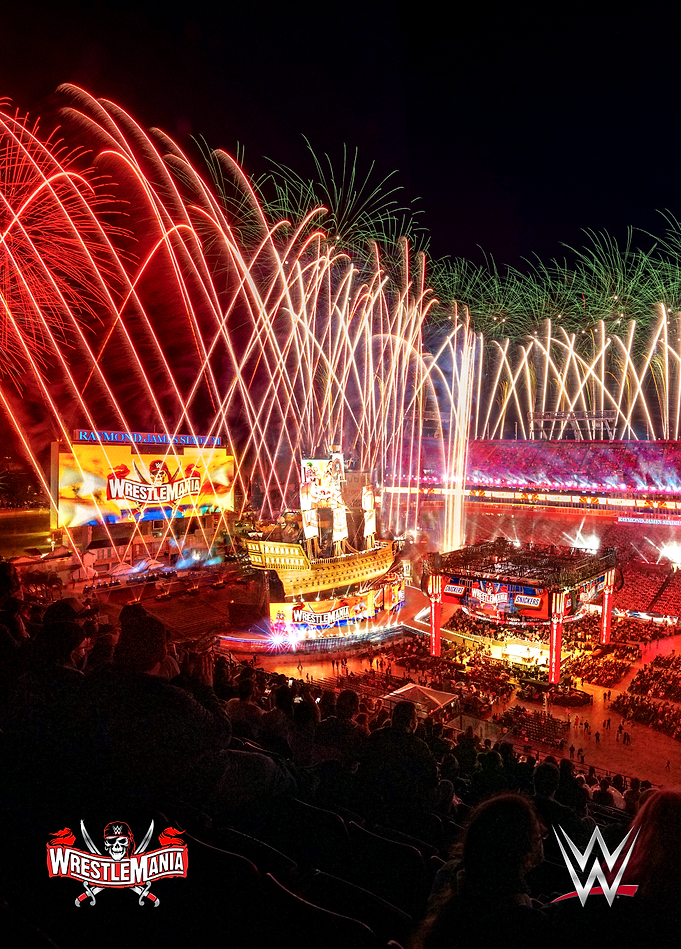 WrestleMania 37 Spectacle Under Fireworks Vertical