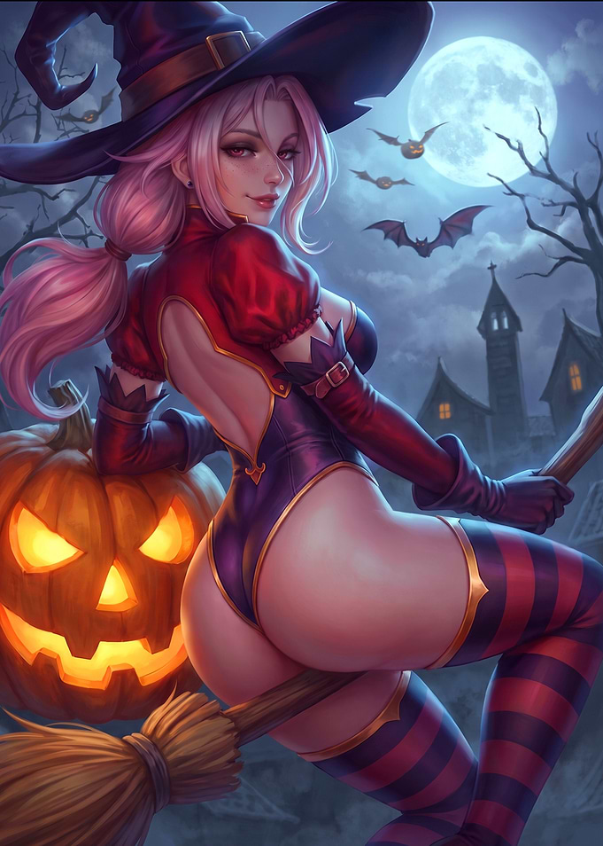 Sexy Witch Halloween Digital Art