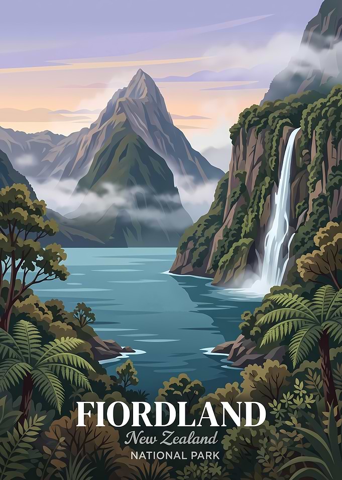 Fiordland National Park New Zealand Poster