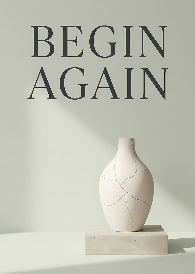 Begin Again Kintsugi Vase Art