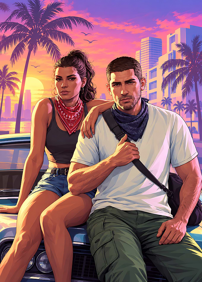 Grand Theft Auto VI Protagonists Art