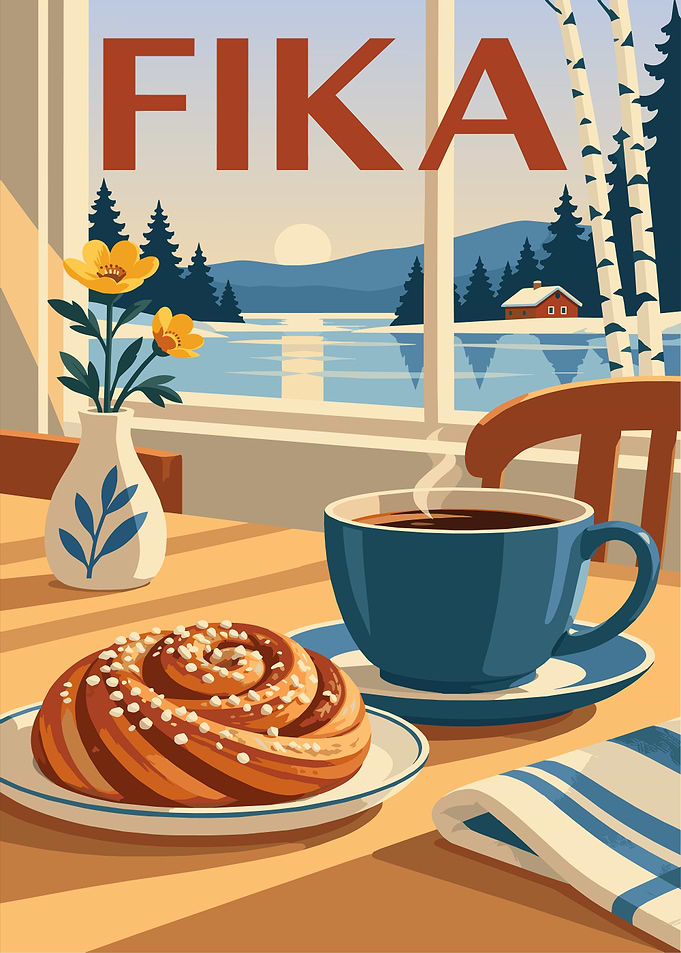 Fika Poster – Swedish Coffee Break Wall Art