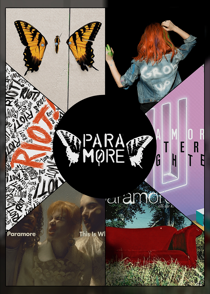 Paramore Band Discography Collage Poster