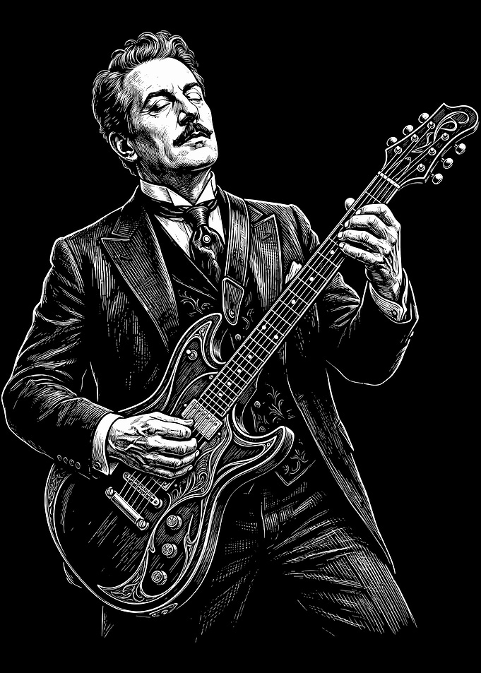 Giacomo Puccini - Playing Electric Guitar