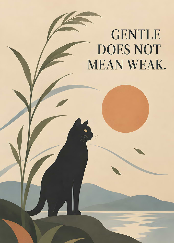 Gentle Does Not Mean Weak Cat Poster