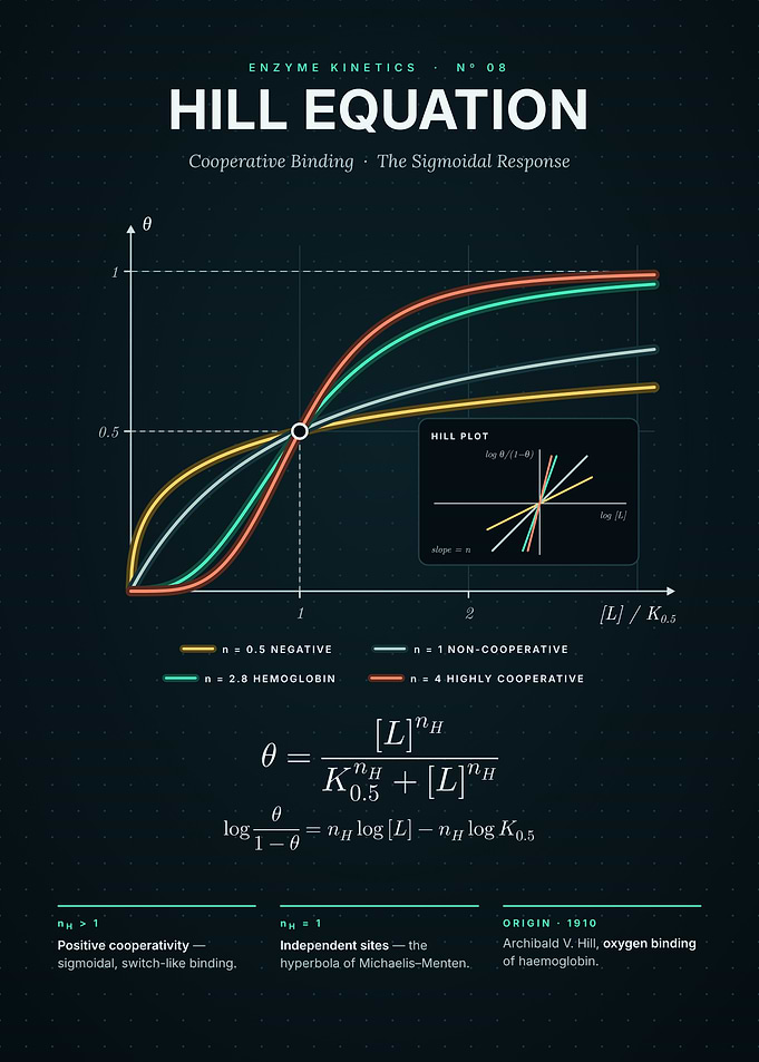 Hill Equation - Cooperative Binding Curves