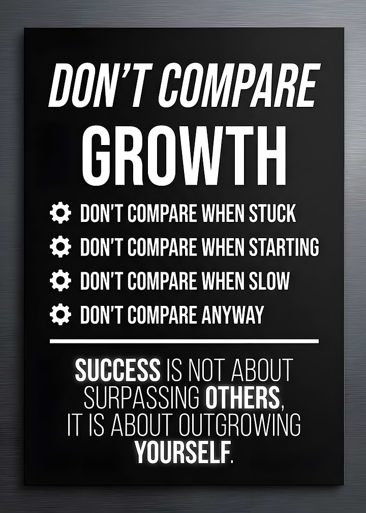 Don't Compare Growth Motivational Poster