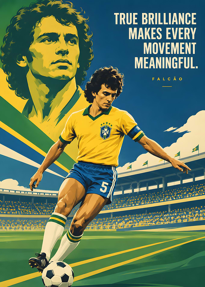 Falcão Brazil Soccer Legend Poster