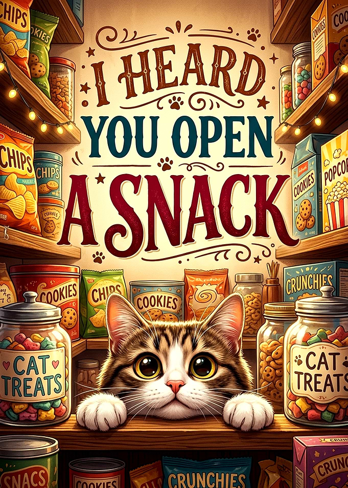 Cute Cat Asking for Snacks