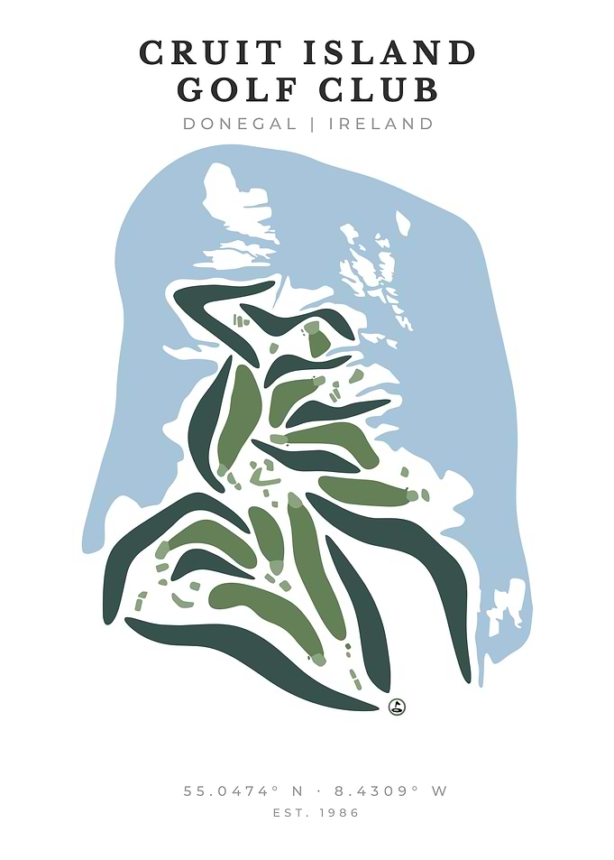 Cruit Island Golf Club Minimalist Map Poster