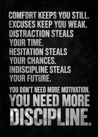 Forge Your Will: Iron Discipline Motivational Wall Art