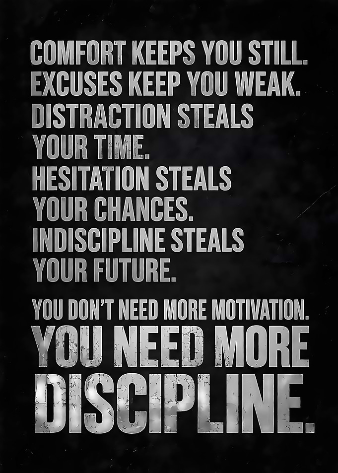 Forge Your Will: Iron Discipline Motivational Wall Art