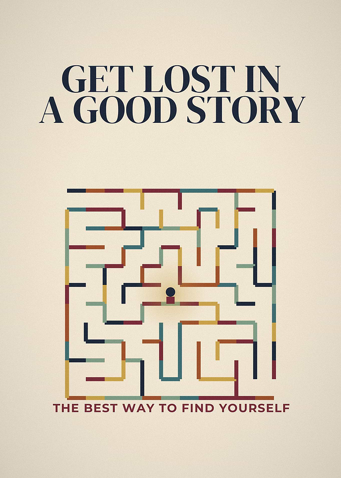 Get Lost In A Good Story Book Maze Poster
