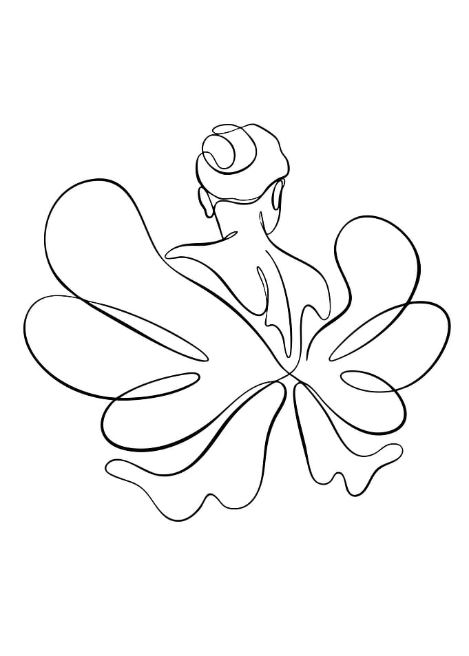 Minimalist Fairy Line Art