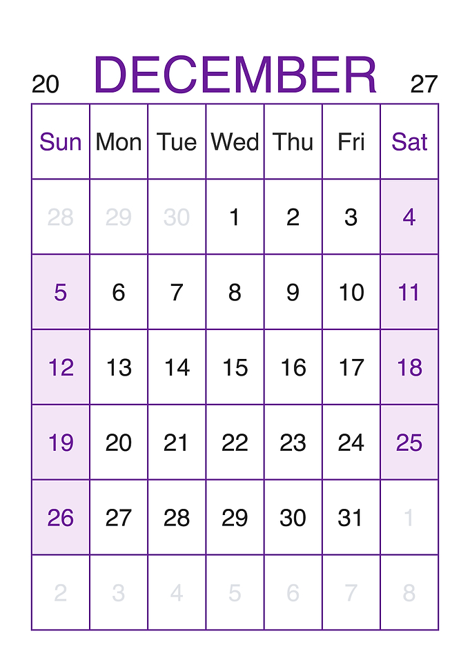 December 2027 Calendar Page