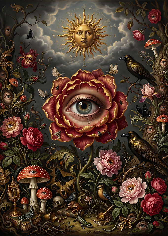 Surreal Eye Flower Mystical Garden