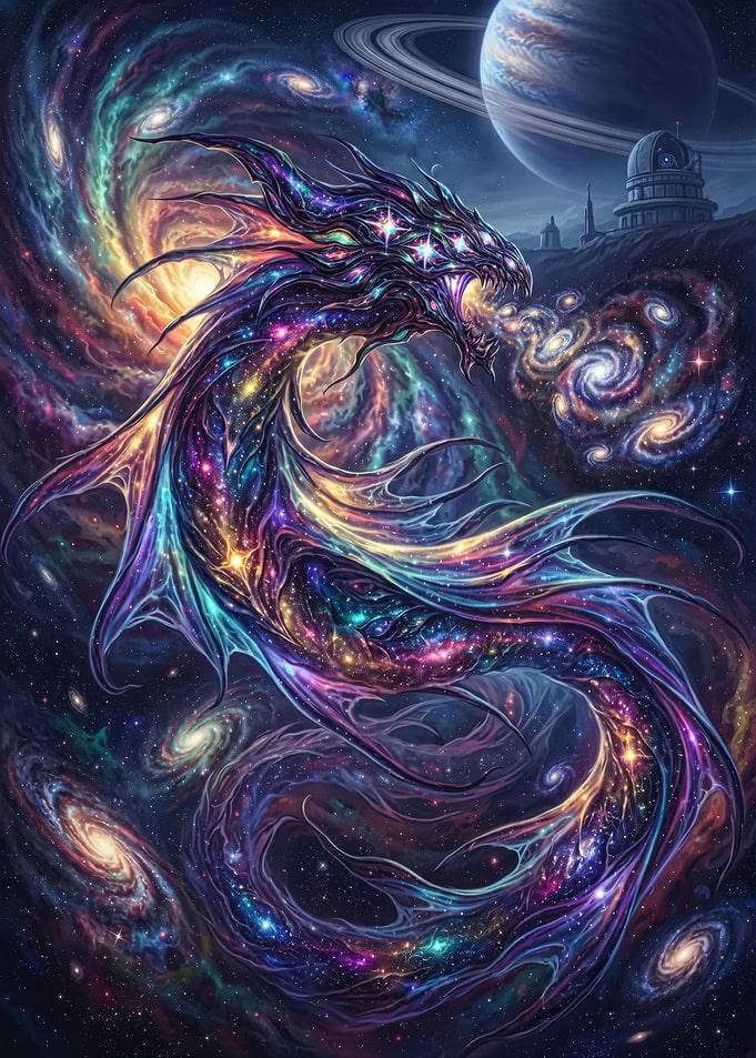 Cosmic Dragon Breathing Galaxies