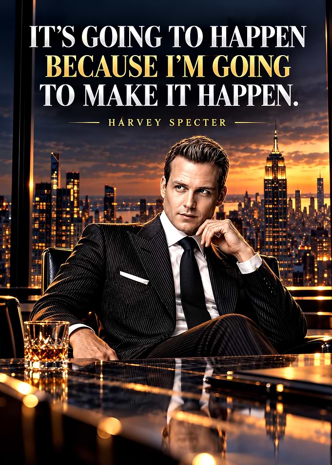 Harvey Specter Inspirational Quote Poster
