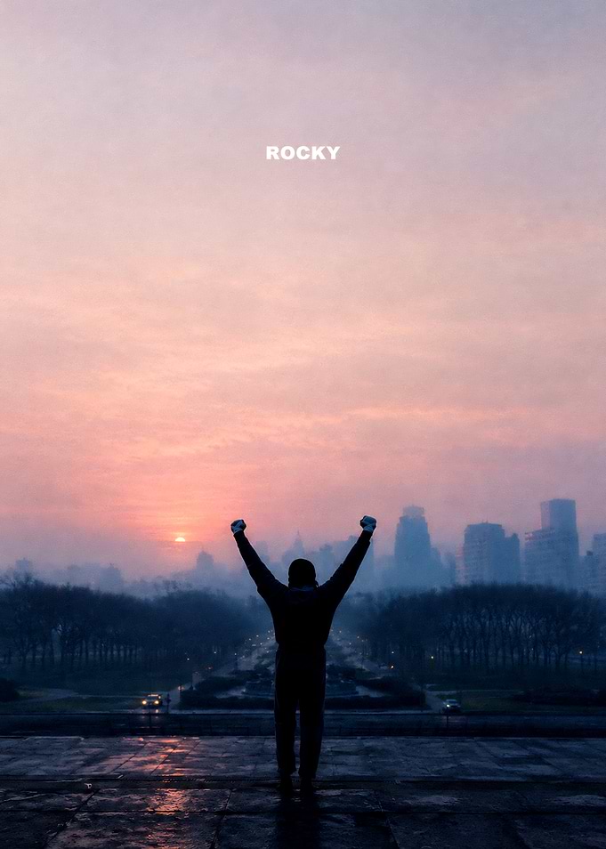 Rocky Balboa Victory Silhouette Poster