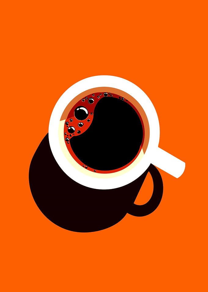 Minimalist Top-Down Coffee Cup Illustration