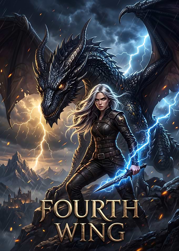 Fourth Wing Dragon Rider Fantasy Art