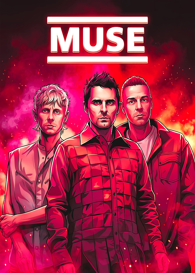 Muse Band Members Illustration
