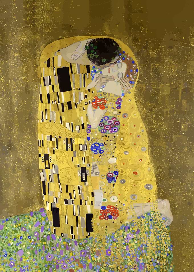 Gustav Klimt The Kiss Painting