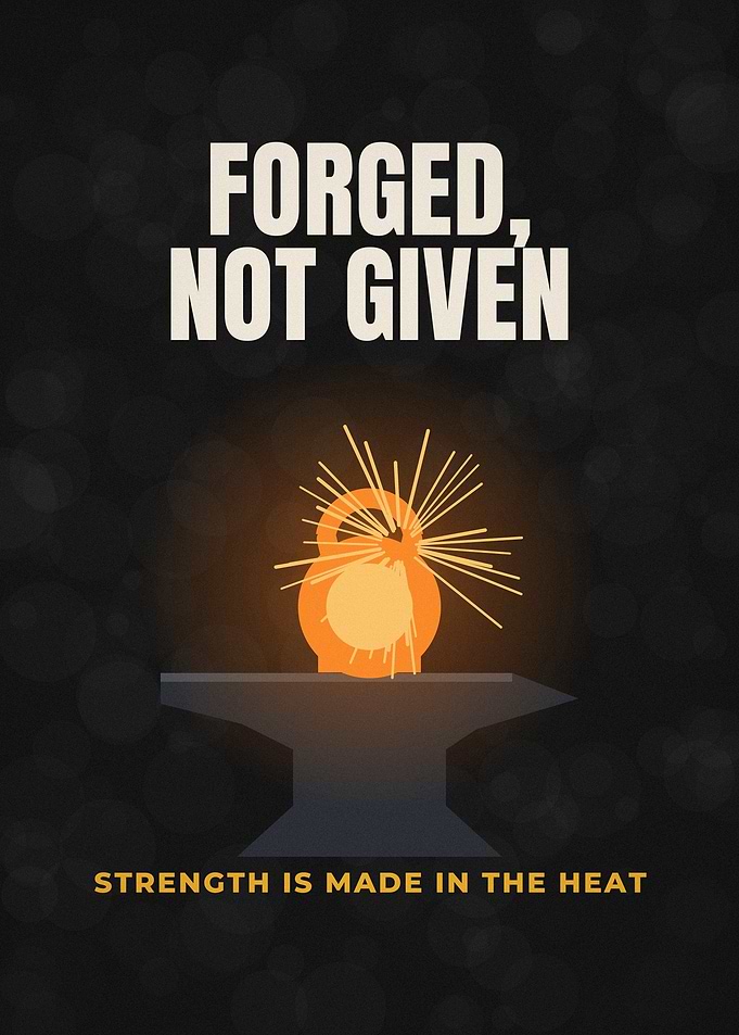 Forged Not Given Kettlebell Anvil Gym Poster