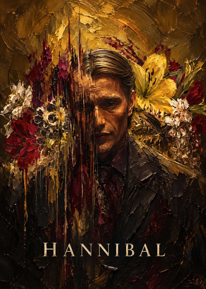 Hannibal Lecter Oil Painting Portrait