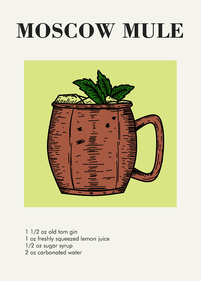 Minimalist Cocktail Ingredient Poster