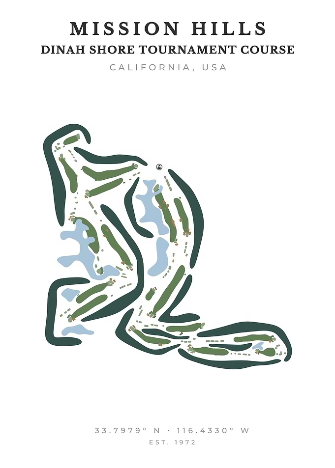 Mission Hills Golf Course Minimalist Map