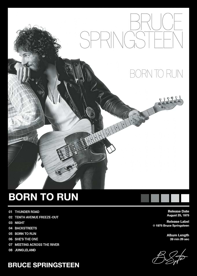 Bruce Springsteen Born to Run Poster